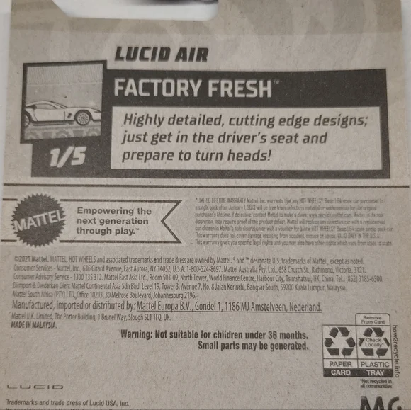 Lucid Air Hot Wheels Factory Fresh Series 1/5 Black - Picture 10 of 11